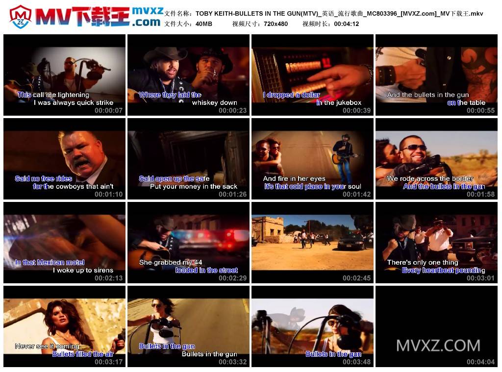 TOBY KEITH-BULLETS IN THE GUN(MTV)_英语_流行歌曲_MC803396